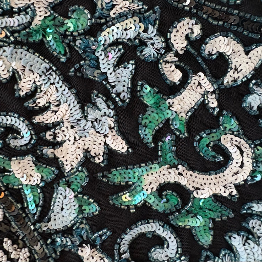 Sherri Hill Patterned Beaded Cocktail Dress - Picture 6 of 8